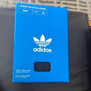 Adidas men’s comfort flex cotton 3 stripes Black Briefs 3-Pack NEW WITH TAGS BOX